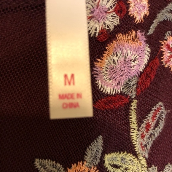 Xhilaration for Target Maroon with Floral Embroidery Sleeveless Dress Size Med - Picture 8 of 10